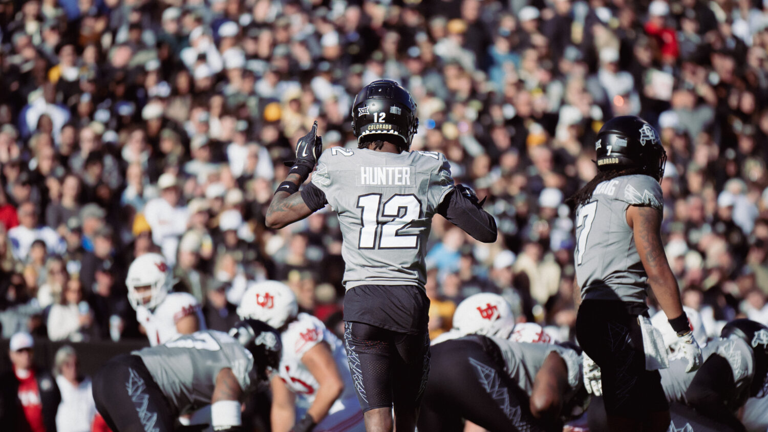 Travis Hunter of the Colorado Buffaloes, playing for Coach Prime...