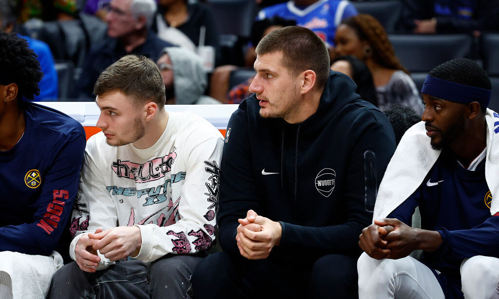 Nikola Jokic #15 of the Denver Nuggets...