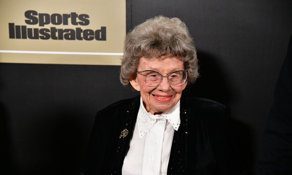 CU Superfan Peggy Coppom at the 2023 Sports Illustrated Sportsperson Of The Year Award...