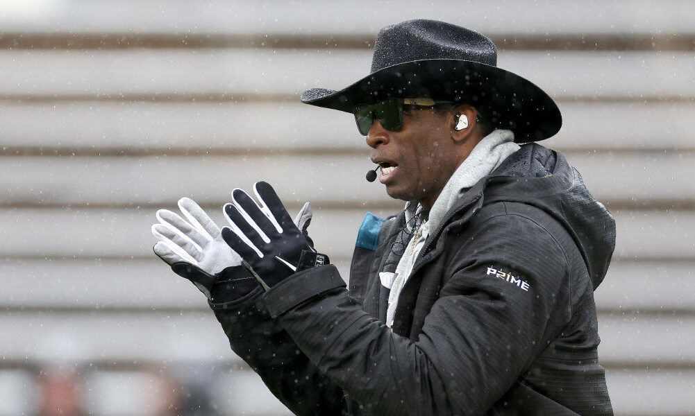 Head coach Deion Sanders of the CU Buffs...