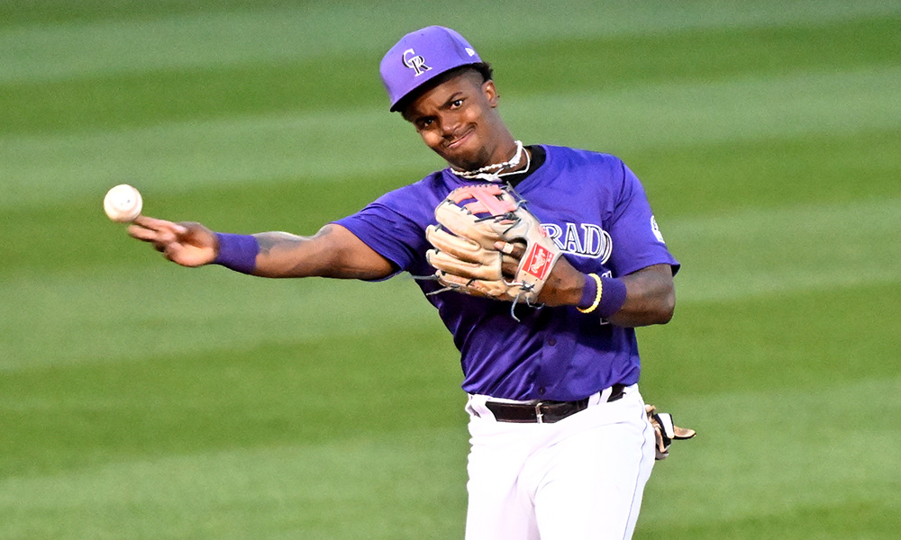 Rockies second baseman Adael Amador...