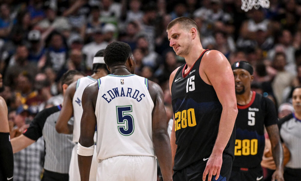 Nikola Jokic Anthony Edwards Timberwolves Nuggets...