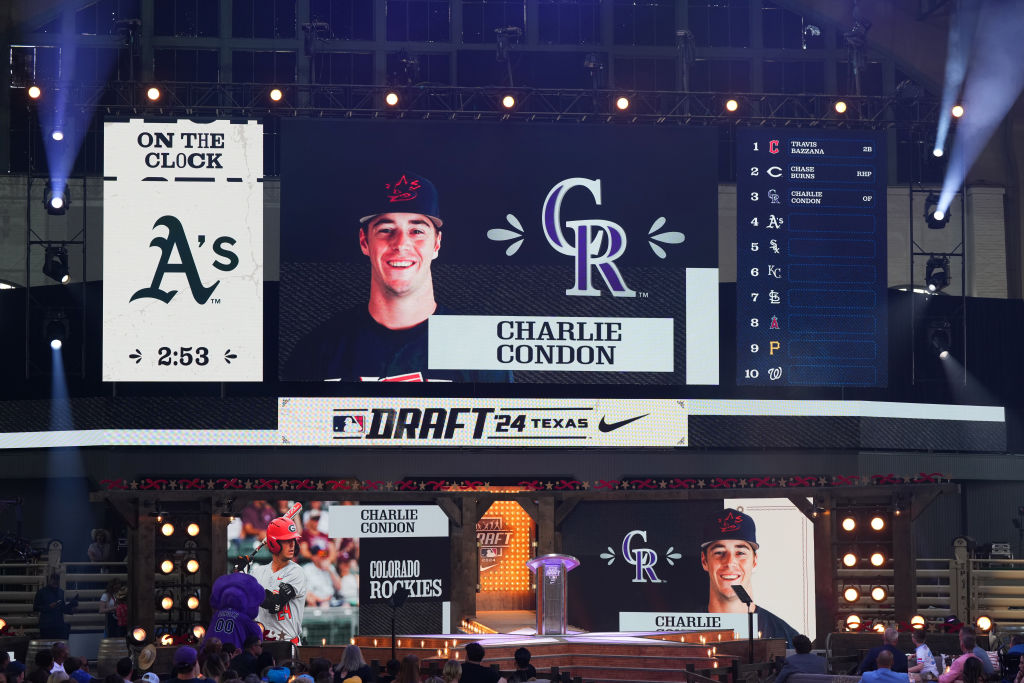 Charlie Condon was selected third overall by the Colorado Rockies during the 2024 MLB Draft...