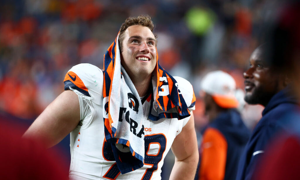 Zach Allen #99 of the Denver Broncos...