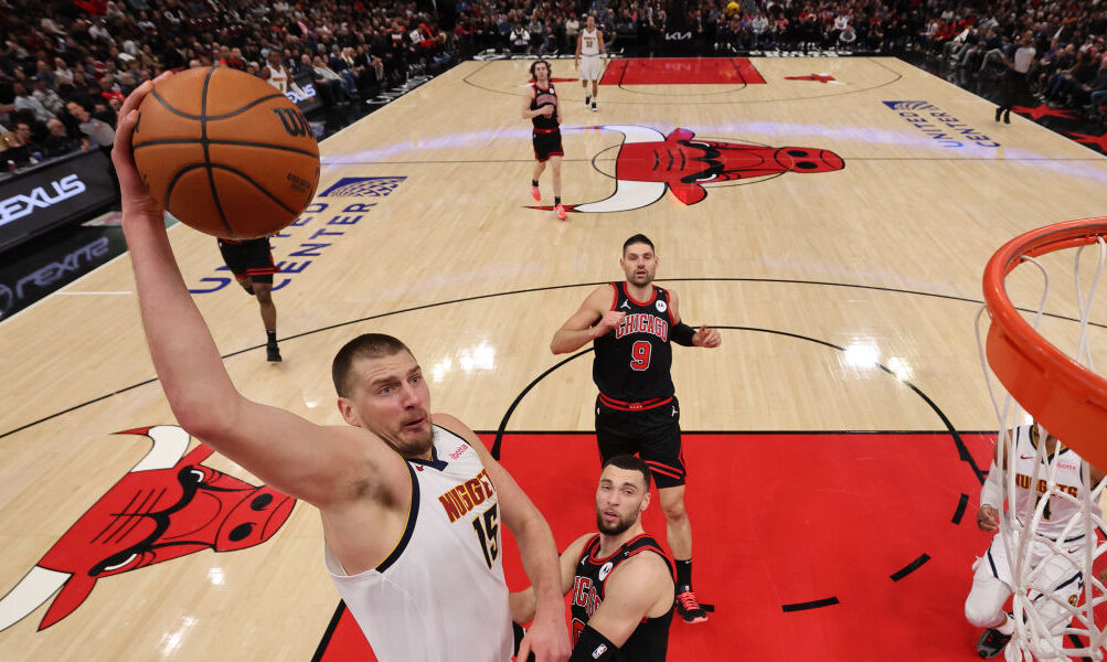Nikola Jokic #15 of the Denver Nuggets...