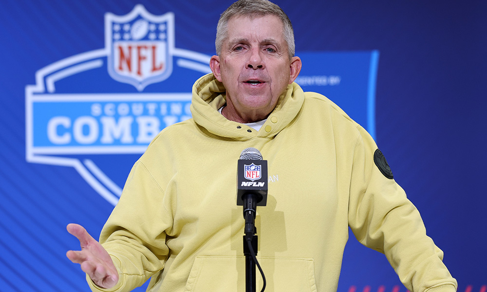 Broncos coach Sean Payton at the NFL Combine...